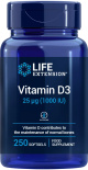 LifeExtension - Vitamin D3 1000 IU 250 gelatin softgels