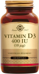 Solgar - Vitamin D-3 10 mcg/400 IU 100 gelatine softgels
