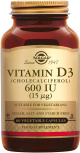 Solgar - Vitamin D-3 15 mcg/600 IU 60/120 vegetarische capsules