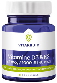 Vitakruid - Vitamine D3 & K2 softgels