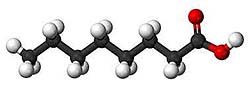 Caprylzuur molecuul Caprylzuur molecuul
